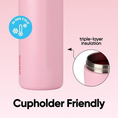 Термобутилка Owala FreeSip зі сталі нержавіюючої з трубочкою, BPA-free, для спорту та подорожей, 710 мл, колір Angel Food Cake