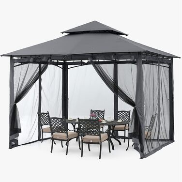Павільйон садовий ABCCANOPY 2.5x2.5м водонепроникний, сірий (3.35x3.35м) для вечірок та захисту від сонця і дощу