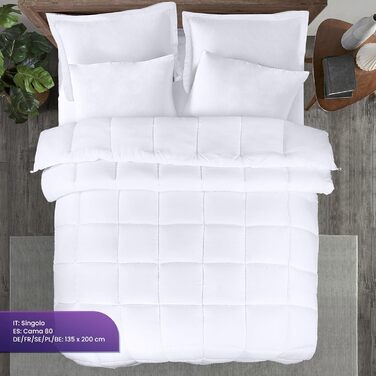 Ковдра Utopia Bedding 135x200 см, всесезонна, 370 GSM, дихаюча, стеганий наповнювач, супер м'яка (біла)