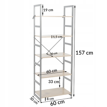 Стелаж Kontrasto, 60 x 157 x 30 см, дуб