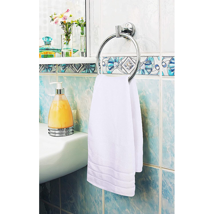 Набір рушників Utopia Towels 8 шт. з петелькою, 97% бавовна, високої якості, швидковисихаючі, 2 банних, 2 для рук, 4 для обличчя, білі