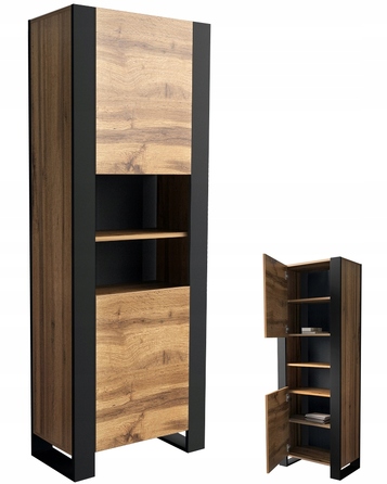 Стелаж Fargo 70 x 190 x 36,6 см, чорний, дуб вотан
