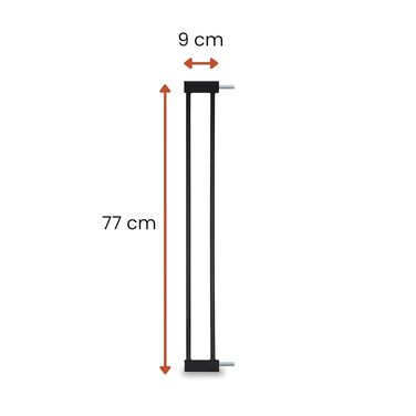 Захисний бар'єр Hauck Clear Step 2 Schwarz 75-80 см для дітей та собак, без свердління, з розширенням 9 см