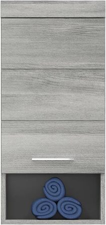 Навісна шафа для ванної кімнати homes&jones Soul, 37x79x24 см, ДСП, колір димчасте срібло