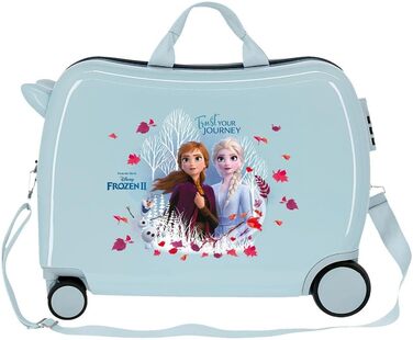 Дитяча валіза Disney Frozen «Довіряй своїй мандрівці», 50x38x20 см, синя, жорсткий корпус ABS, кодовий замок, 38 л, 2,1 кг, 4 колеса, ручна поклажа
