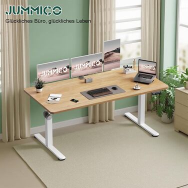 Електричний регульований стіл JUMMICO Standing Desk 110x60 см, бежевий - з функцією пам'яті