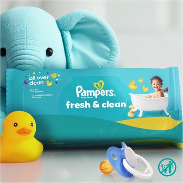 Вологі серветки для дітей Pampers Fresh Clean, 15 упаковок по 480 шт