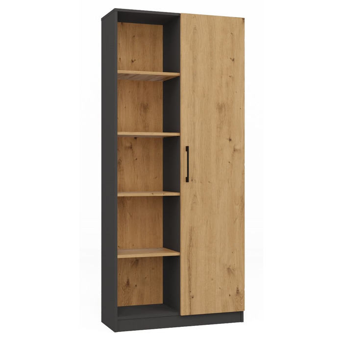 Стелаж TopEshop 80 x 182 x 30 см, антрацит, дуб артизан