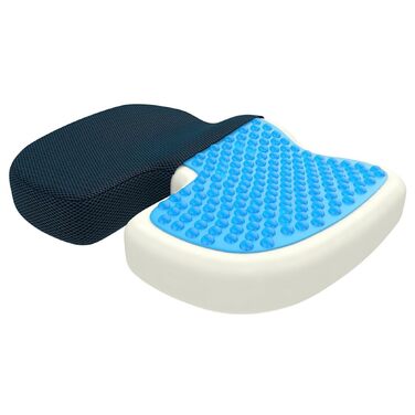 Подушка ортопедична для сидіння Bonmedico з Memory Foam Gel: для офісного крісла, авто, візка - чорна сітка (Стандарт), 45x35x7 см, до 90 кг