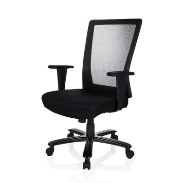 Офісне крісло / поворотне крісло XXL EXTENDER сітка / тканина чорна hjh OFFICE
