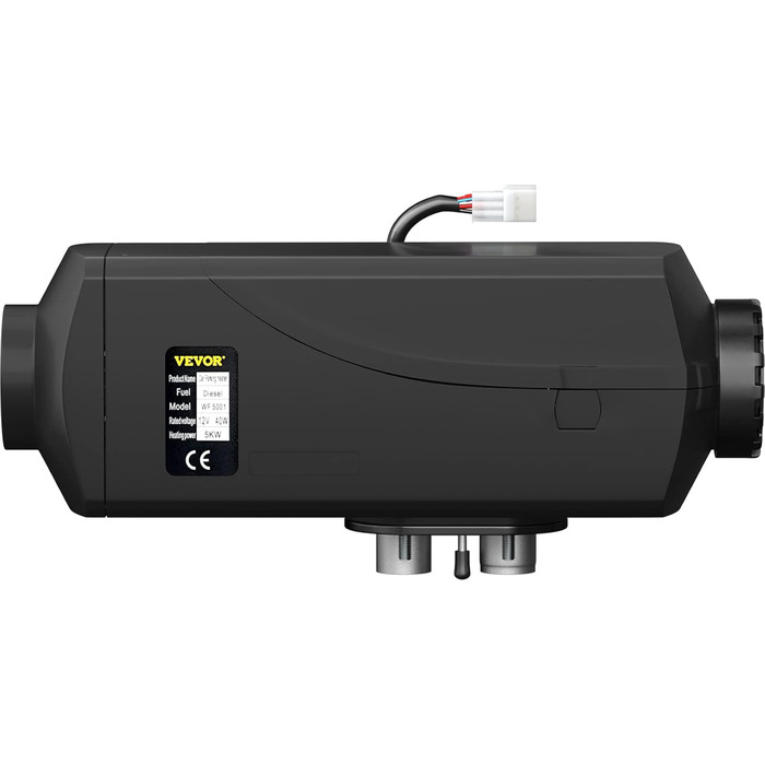 Автономний дизельний опалювач VEVOR 12V 8kW з LCD-дисплеєм та пультом дистанційного керування, 0.16-0.62 л/год, чорний
