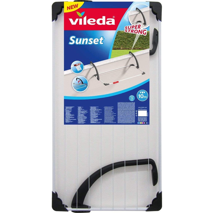 Сушарка для білизни Vileda Sunset 100, легована сталь, балконна