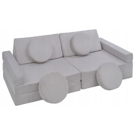 Дитячий диван VELINDA 75 x 140 см, вельвет, сірий