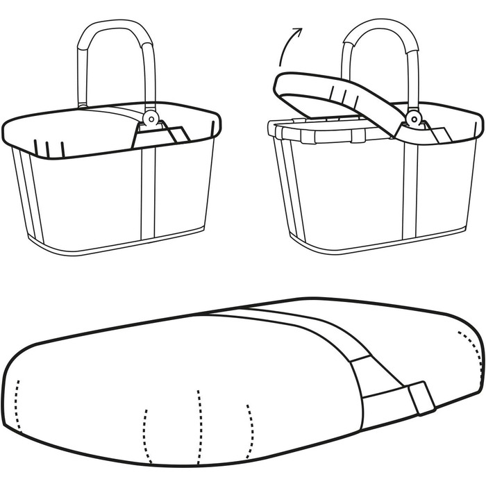 Кошик для покупок Reisenthel Carrybag Frame Twist Silver з кришкою Black, сріблясто-чорний