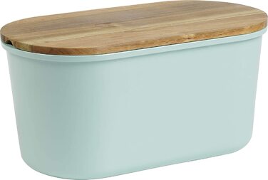 Хлібниця ECHTWERK FRESH з кришкою та дошкою з акації, бірюзова, 37x22x17 см, для 1 кг хліба