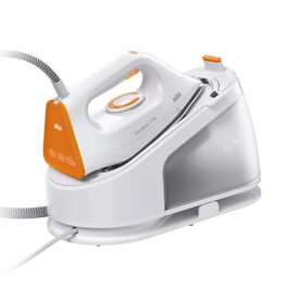 Праска з парогенератором Braun CareStyle 1 Pro IS 1511 WH: професійна система для прасування з технологією FreeGlide 3D, вертикальним відпарюванням, антикрапельним захистом, резервуаром 1.7 л, 5.5 бар, 2200 Вт, біло-помаранчевий