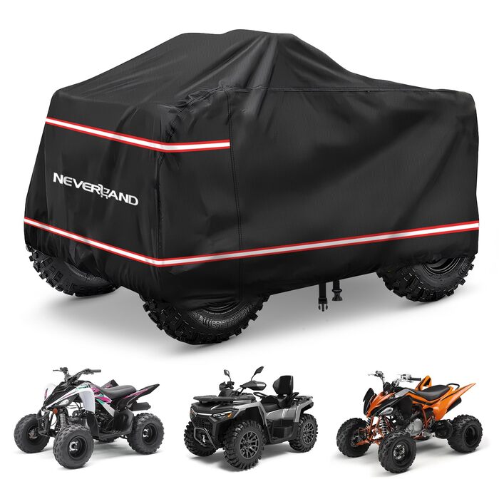 Водонепроникний чохол для квадроцикла NEVERLAND Quad ATV XXXL (256 x 110 x 120 см), чорно-сріблястий