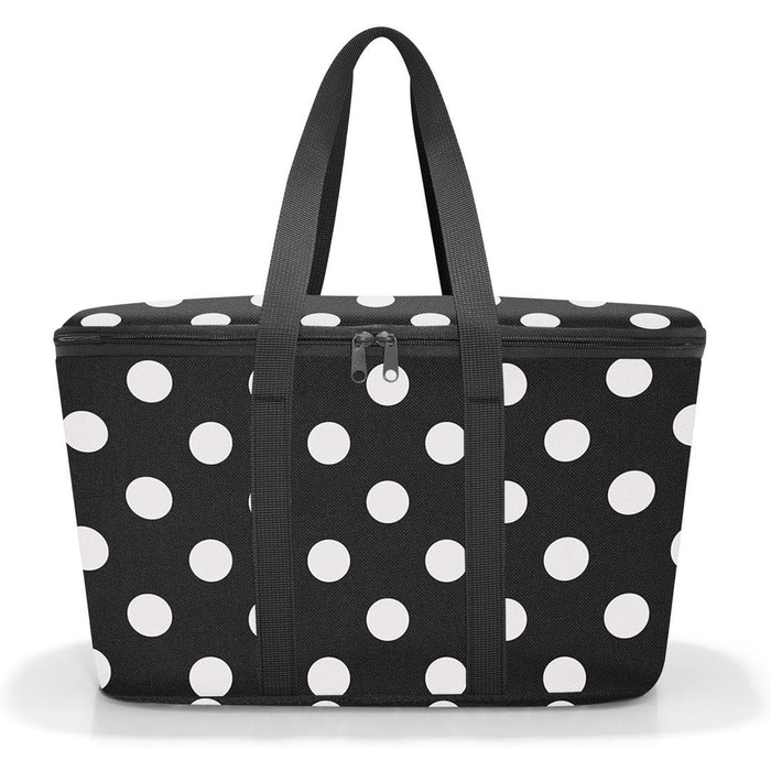 Термосумка reisenthel Coolerbag з поліестеру, біла в горох – для пікніка, покупок, подорожей
