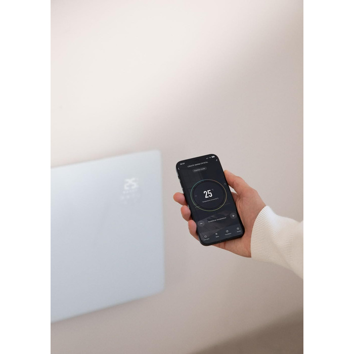 Електричний скляний конвектор CREATE/WARM CRYSTAL 2500W, Wi-Fi, тиха робота, чорний