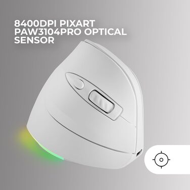 Бездротова ігрова миша Mars Gaming RGB Flow, ультралегка 79г, 3200 DPI, біла (MMSKW)