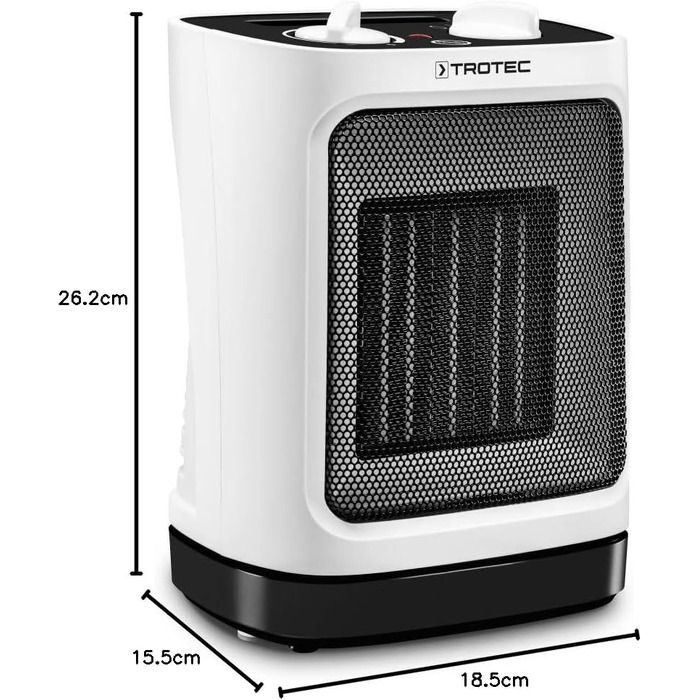 Конвектор електричний Trotec TFC 17 E з функцією обертання, 1200/2000 Вт, білий/чорний