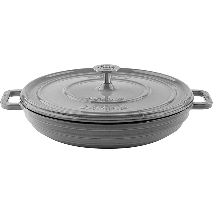 Чавунний каструля Sallys 'Samira' Deluxe 2,2 л, універсальна, для всіх плит і духовки до 250°C, сірий