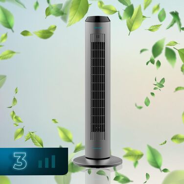 Вентилятор вежний Cecotec EnergySilence 8190 Skyline Ionic, 84 см, з пультом, таймером, іонізатором, мідний двигун, сірий