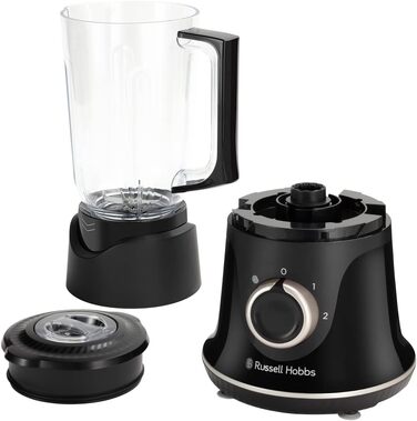 Стаціонарний блендер Russell Hobbs Smoothie Maker 27121-56, скляна чаша 1.5л, 850 Вт, 2 швидкості та імпульсний режим, Matte Charcoal