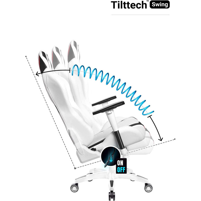 Ігрове крісло Diablo X-Ray King XL, ергономічний офісний стілець для комп'ютера з 4D підлокітниками