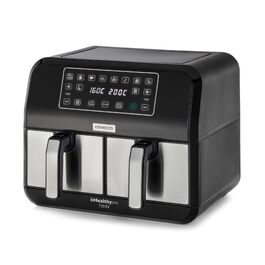 Аерофритюрниця з двома чашами Kenwood kHealthy Fry HFM20.000MB, 8л (2x4л), 8 програм, Dual Cook & Sync Finish, сенсорний дисплей, антипригарне покриття