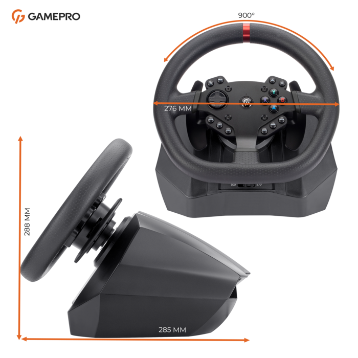 Ігрове кермо GamePro RW575PM з педалями та коробкою передач XBOX ONE/PS4/PS3/PC/SWITCH