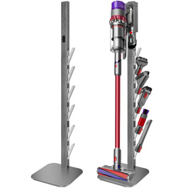 Металевий стійка-тримач JUPELI для пилососів Dyson V16, Gen5, V15, V12, V11, V10, V8, V7, V6 — підставка для зберігання пилососа та аксесуарів, без свердління (Сріблястий)