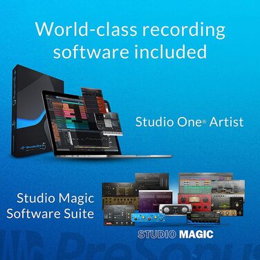 Аудіоінтерфейс PreSonus Studio 24c USB-C для запису, стрімінгу та подкастингу з пакетом програмного забезпечення (Studio One Artist, Ableton Live Lite)