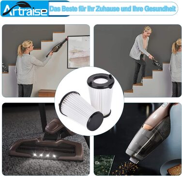 Фільтри Artraise CX7 для пилососів AEG, 8 шт, змінні фільтри для моделей CX7-2, QX8 Animal Ergorapido, аксесуари для акумуляторних пилососів