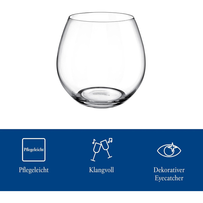 Набір склянок для води Villeroy & Boch Entrée, кришталеве скло, 300 мл, 4 шт., прозорі