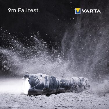Ліхтарик VARTA Indestructible F10 Pro LED 6 Вт з 3 батарейками AAA, водо- та пилозахищений, ударостійкий, робочий ліхтар з двома режимами освітлення