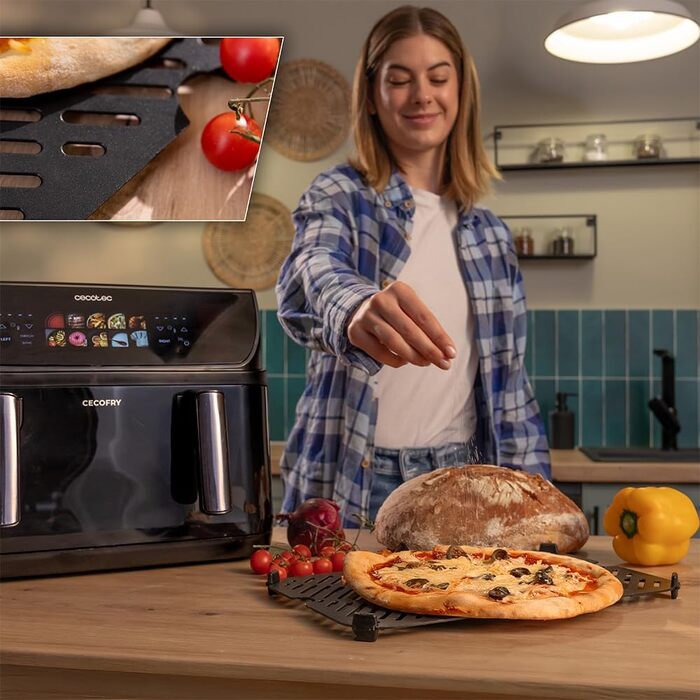 Аерофритюрниця Cecotec Cecofry & Grill Duoheat 4000 з грилем, 4 л, 1900 Вт, регулювання температури 40-200°C, 10 програм, Inox