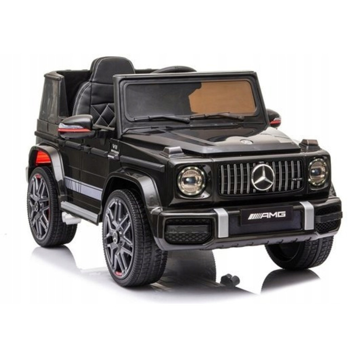 Дитячий електромобіль Mercedes G63 AMG з шкіряним сидінням та пультом керування, чорний