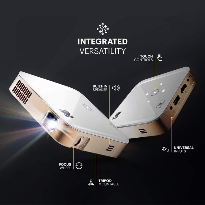 Портативний проєктор KODAK Luma 1080p HD LED DLP з вбудованим динаміком, HDMI, USB та Micro SD - сумісний з iOS та Android