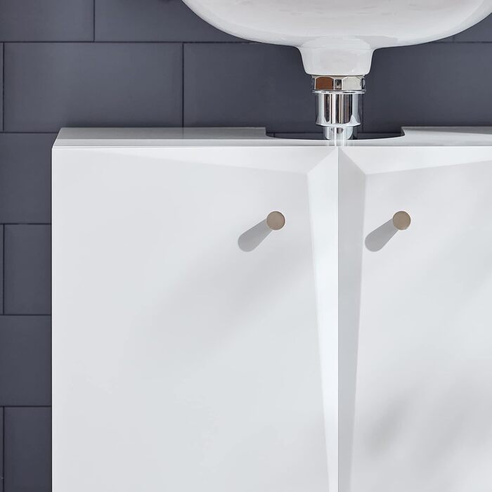SoBuy BZR92-W Тумба під умивальник для ванної кімнати, біла, 60x60x30 см