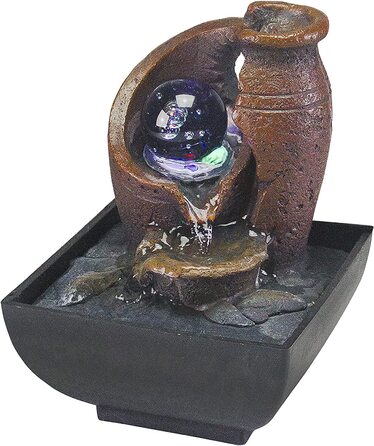 Декоративний кімнатний фонтан BEPER Amphora з підсвіткою, чорний, смола, компактний