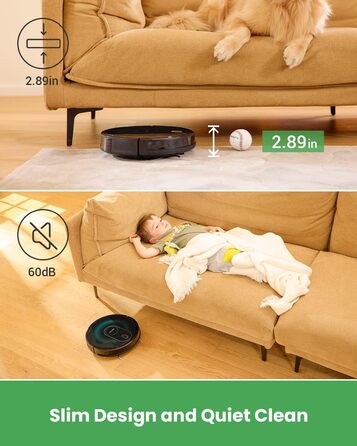 Робот-пилосос Vactidy Nimble T8 2-в-1 з функцією миття, 3000Pa, 120 хвилин роботи, сумісний з Alexa, App, Siri, для видалення шерсті тварин, чорний
