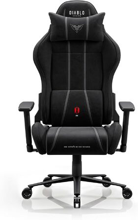 Ігрове крісло Diablo Gaming для дітей та підлітків, тканина, 3D підлокітники, Burned Black, розмір L