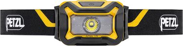 Налобний ліхтар PETZL ARIA 1R, компактний, водонепроникний, акумуляторний, 450 люмен, чорний/жовтий, білий
