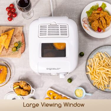 Фритюрниця Aigostar 2.5 л, 1650 Вт, з оглядовим вікном, терморегулятором і індикатором, біла
