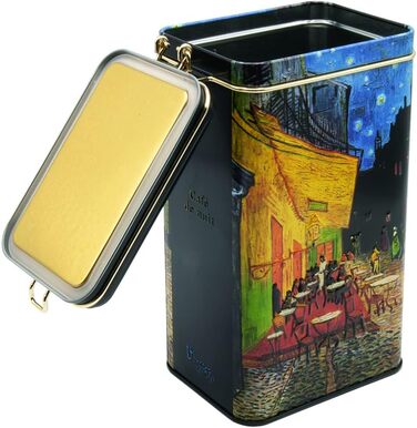 Металева банка для зберігання Fridolin 1,4 л з клямкою, для кави, Van Gogh: Cafe de Nuit
