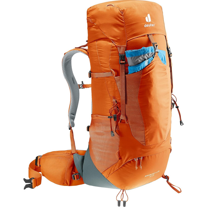 Рюкзак Deuter Aircontact Lite 40+10 л для трекінгу, каштаново-бірюзовий, легкий, одноколірний