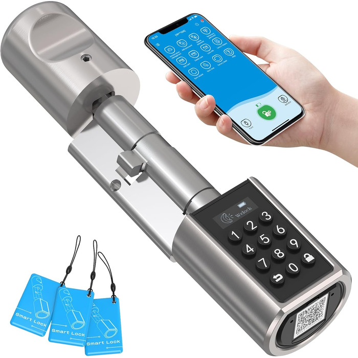 Електронний дверний замок WELOCK PCB01 для вхідних дверей, Bluetooth, RFID-карта, Wi-Fi (потрібен шлюз), підходить для дверей 50-100 мм
