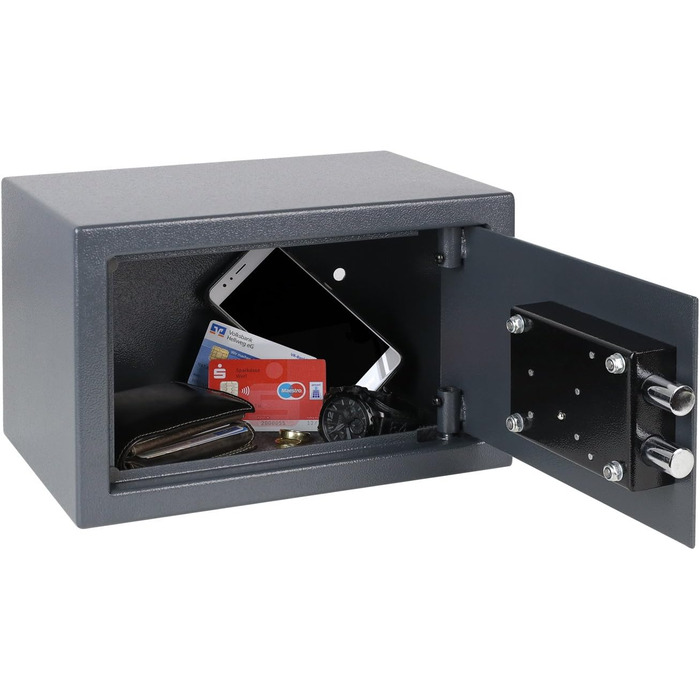 Сейф HMF 49200-11 з ключем, меблевий, 31x20x20 см, антрацит
