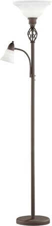 Торшер LED Trio Leuchten Rustica 4602021-24, метал ржавий, без лампи E27, з додатковим LED-підсвічуванням для читання